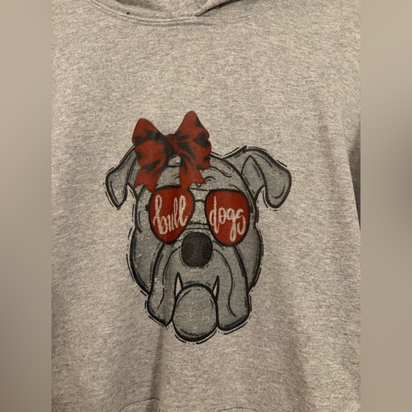 Gray Gildan Unisex XL Georgia Bulldogs Screen Printed Hoodie - Picture 3 of 5